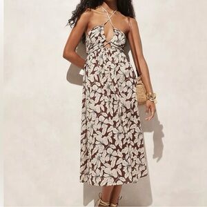Floral Halter J Crew Brown Dress